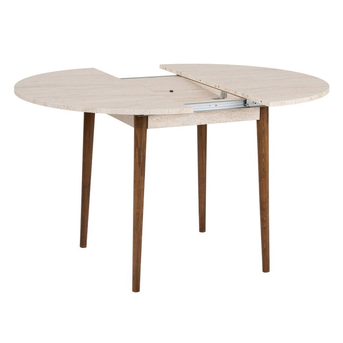 Nordure Mesa de Comedor Extensible Travertino y Nogal